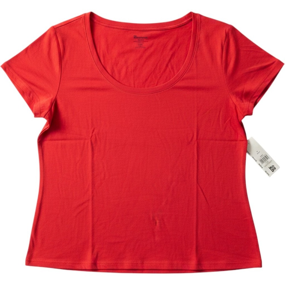 No Boundaries Womens Just Red Scoop Neck Short Sleeve Tee Shirt XL 16-18